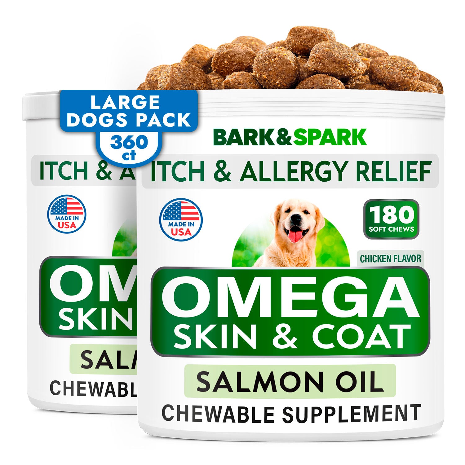 Omega Chews for Dog | Salmon Oil - Pack of 2 - BarknSpark