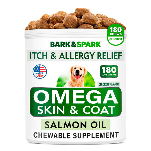 Omega Chews for Dog Salmon Oil Bark Spark